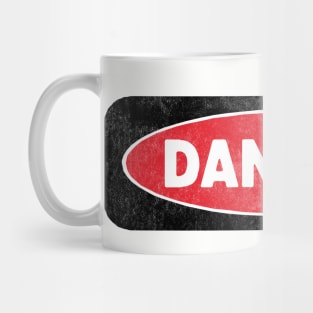 Danger - red, black & white on grey Mug